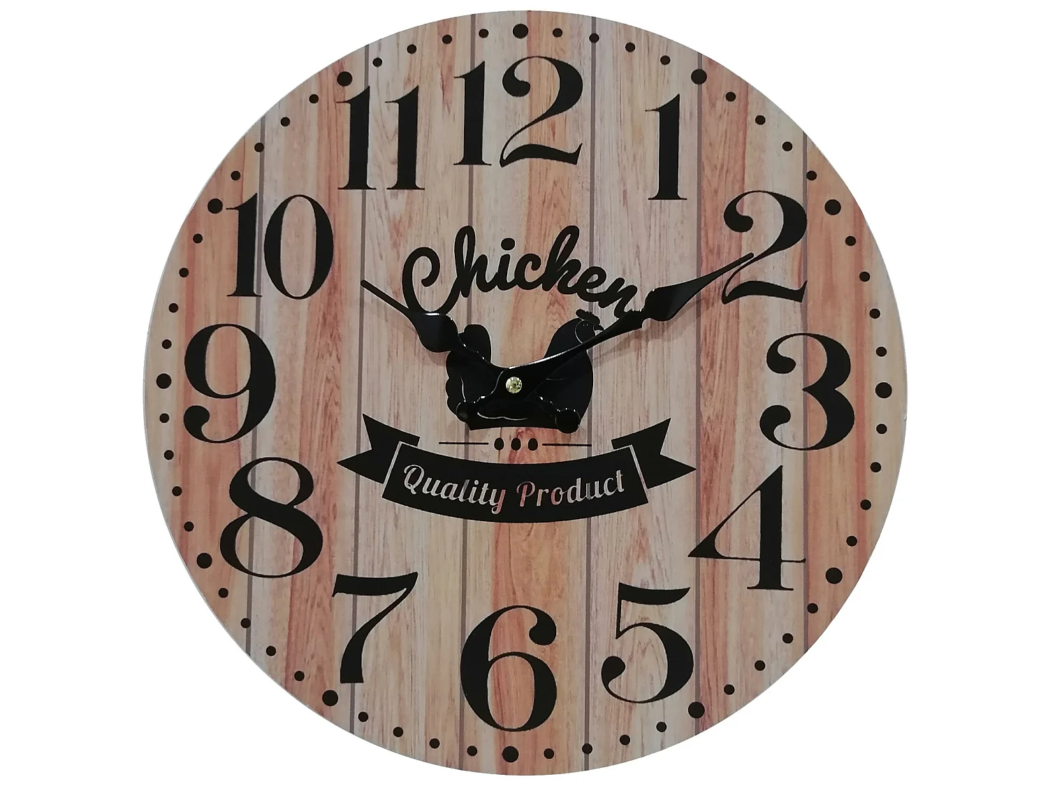 Horloge Murale de Cuisine Style Vintage Mdf Brun Noir Idée Cadeau