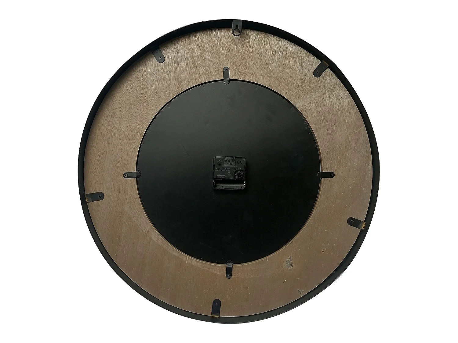 Horloge Murale Vintage Blanc Brun Noir Mdf Métal Analogique