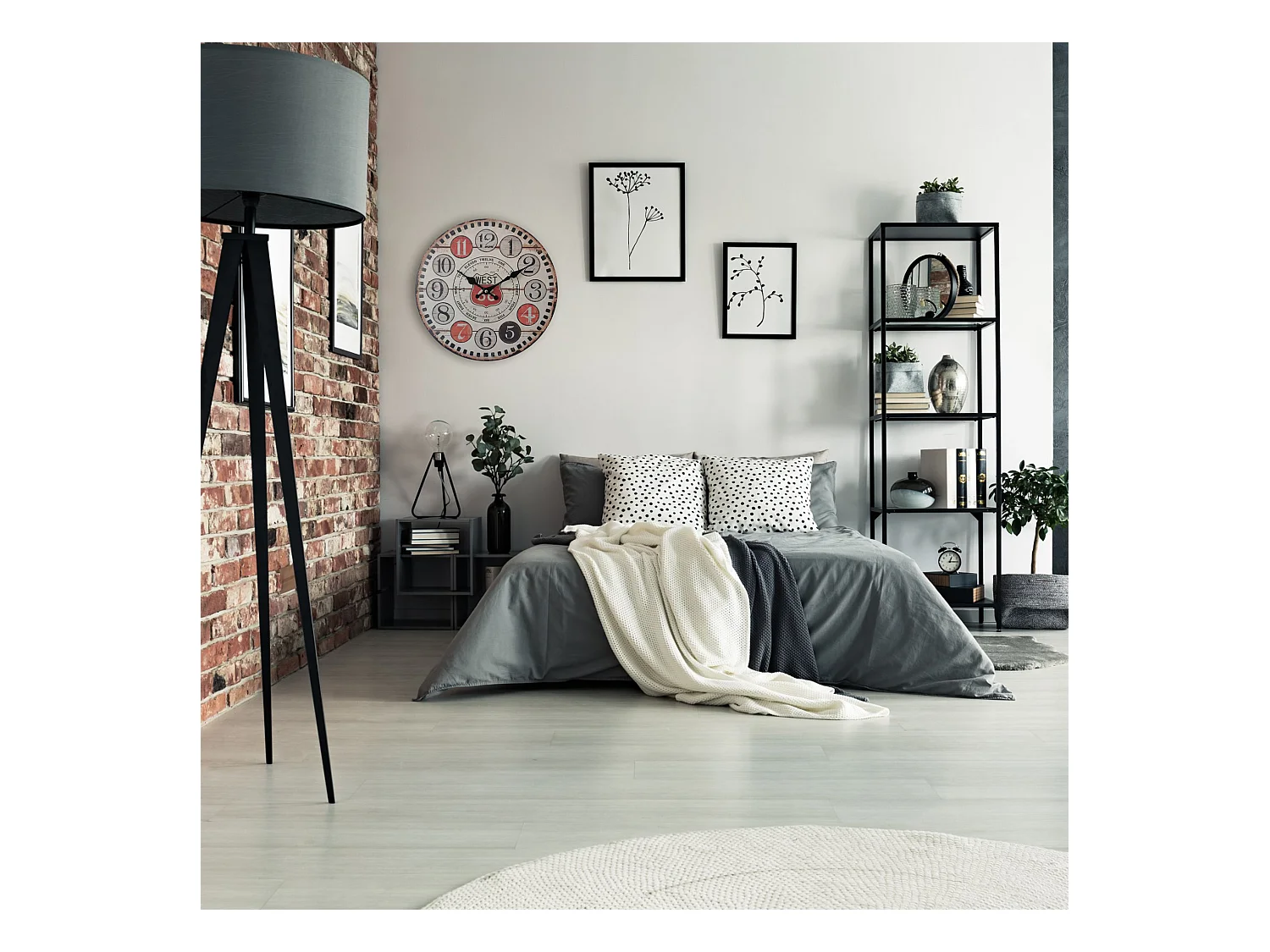 Reloj Retro Colgante Relojoes Redondos Mdf Metal Marrón Rojo