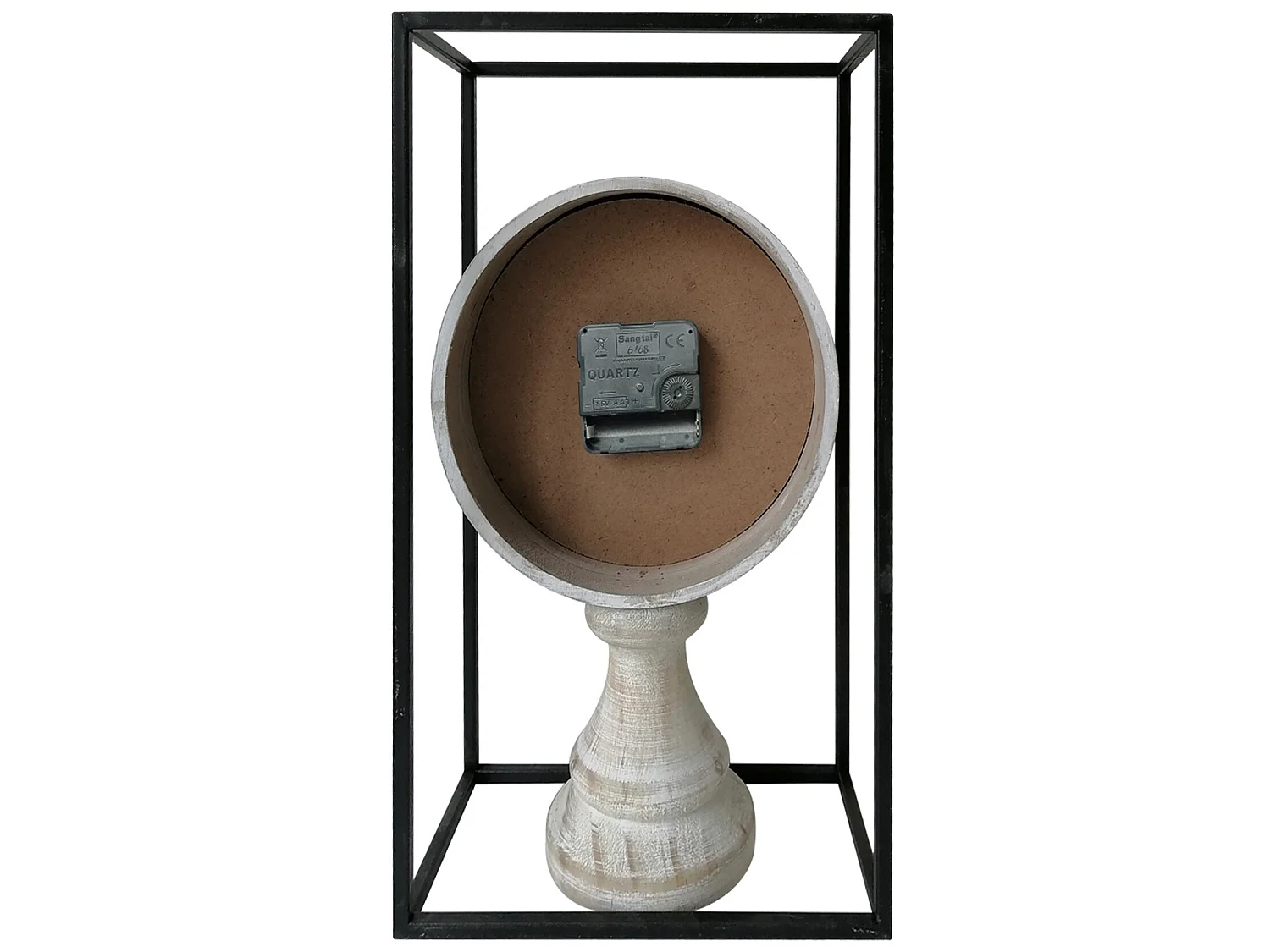 Reloj de Mesa Vintage Mdf Metal Negro Blanco Marrón para Cocina Dormitorio