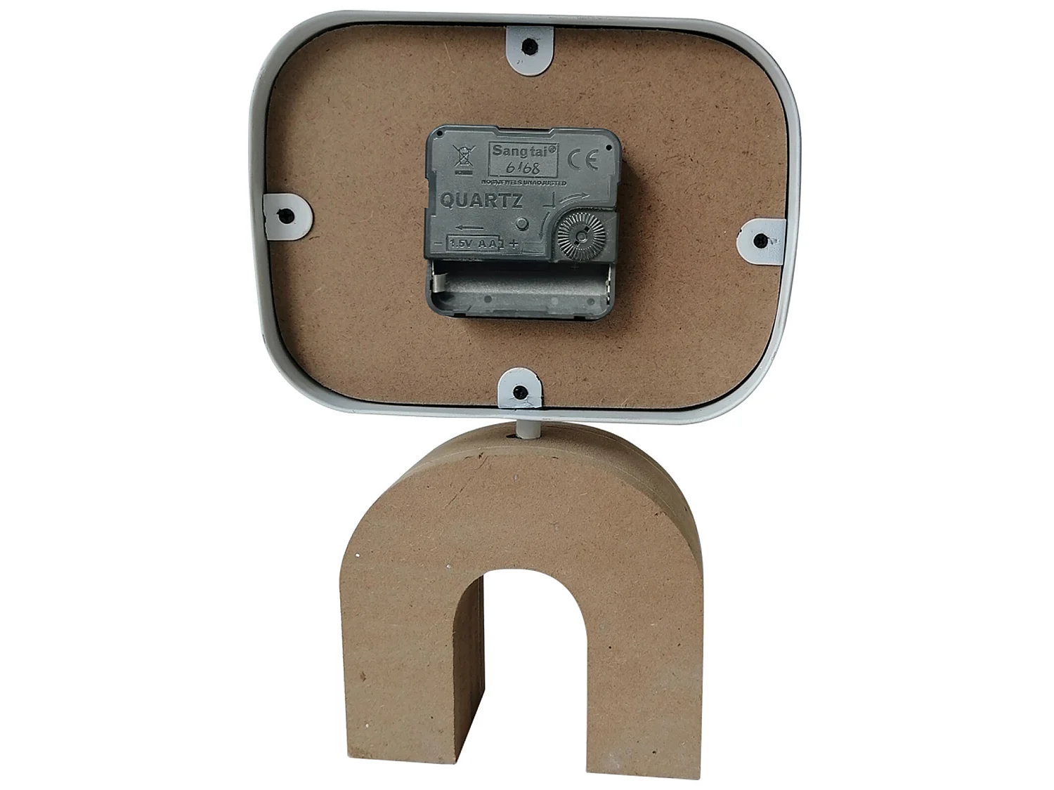 Reloj de Sobremesa Relojes de Mesas Mdf Metal Blanco Marrón Analógico