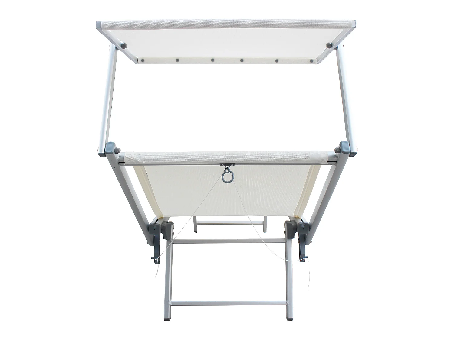 Chaise longue de plage en aluminium Polyester PVC blanc 38x186x61