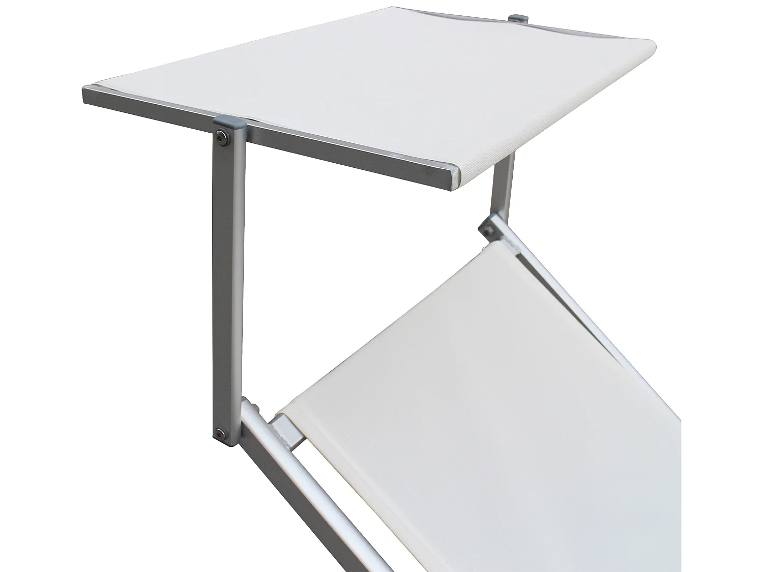 Tumbona de playa Aluminio Textilene blanco 38x186x61