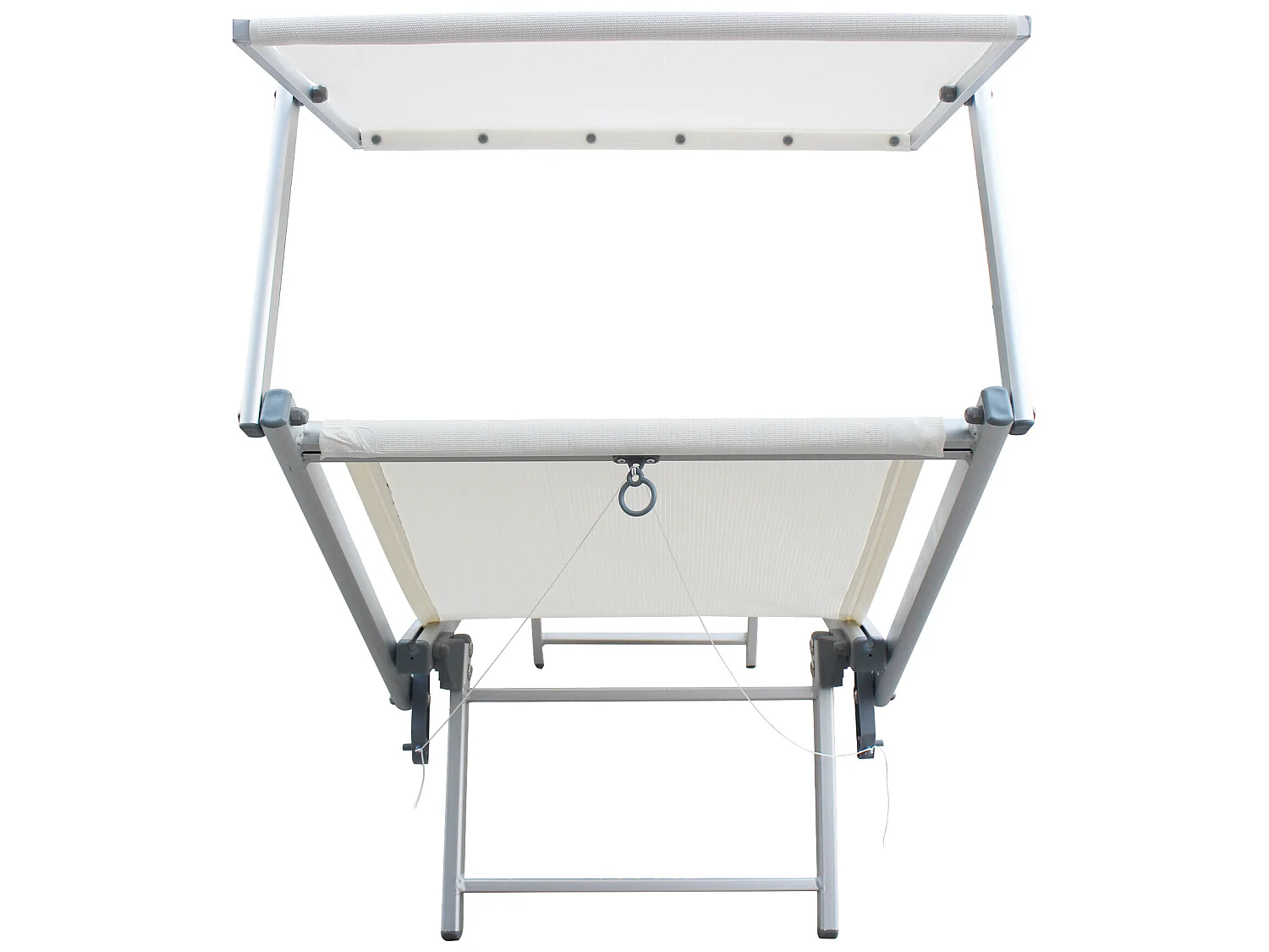 Tumbona de playa Aluminio Textilene blanco 38x186x61