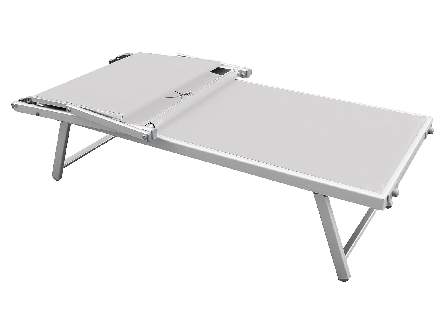 Tumbona de playa Aluminio Textilene blanco 38x186x61