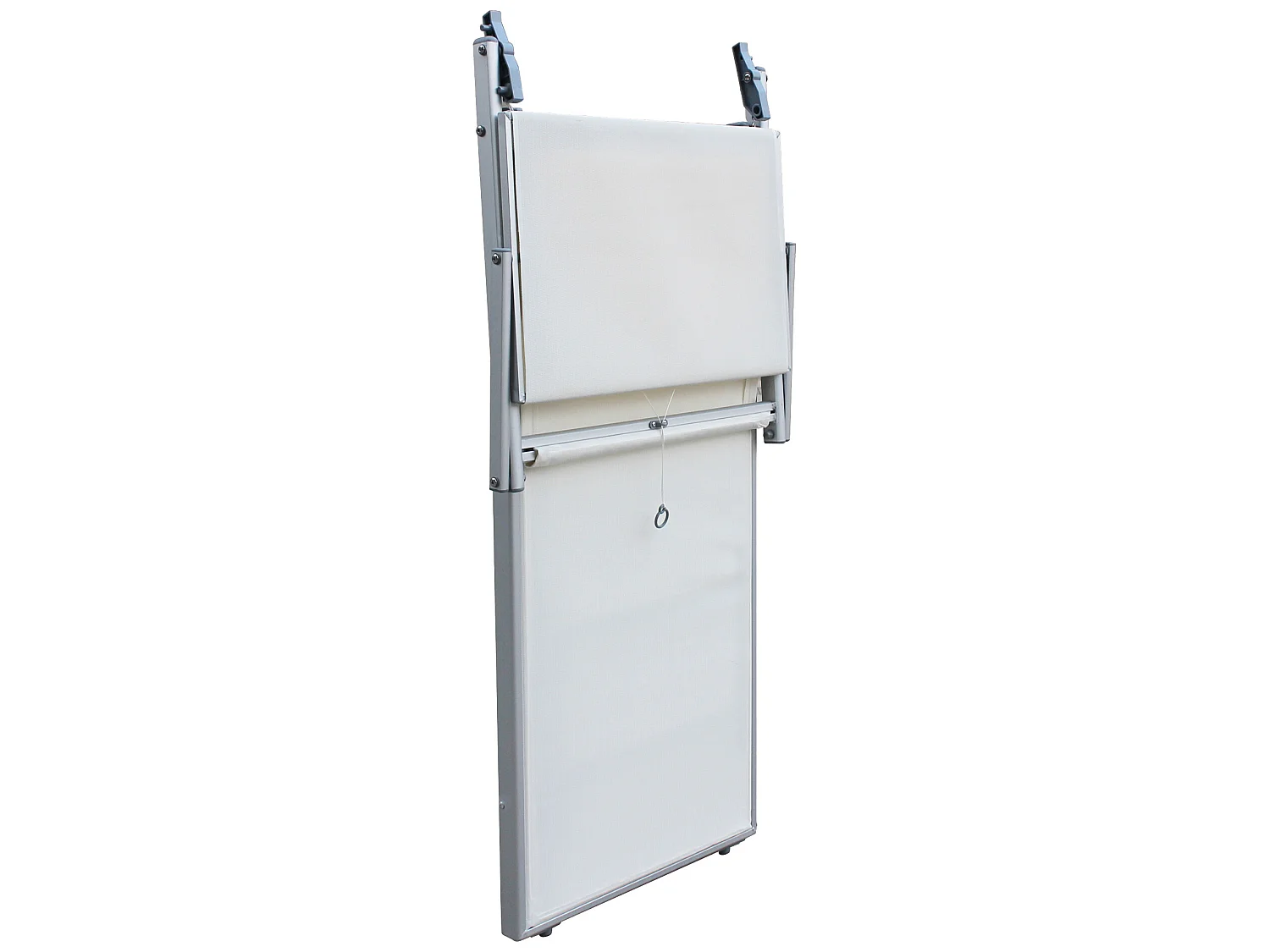 Tumbona de playa Aluminio Textilene blanco 38x186x61