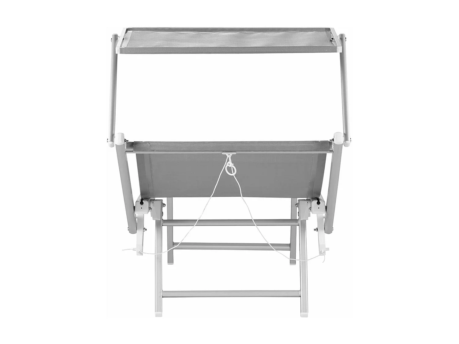 Bain de Soleil en Aluminium Gris Auvent Réglable pour Jardin et Plage