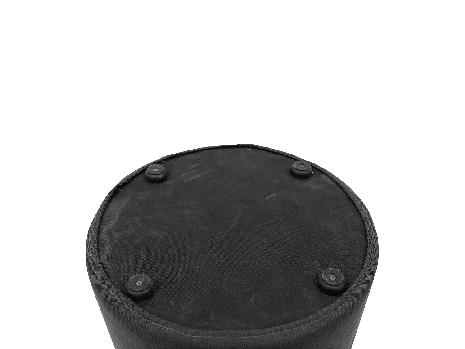 Pouffe Repose-pieds Plat Tissu Noir Mobilier Vintage 25x45x45