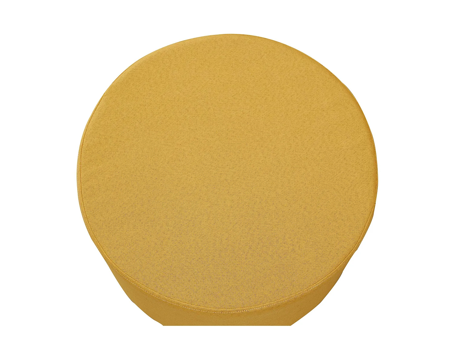 Sgabello Pouff Imbottito Legno Tessuto Giallo Moderno 25x45x45