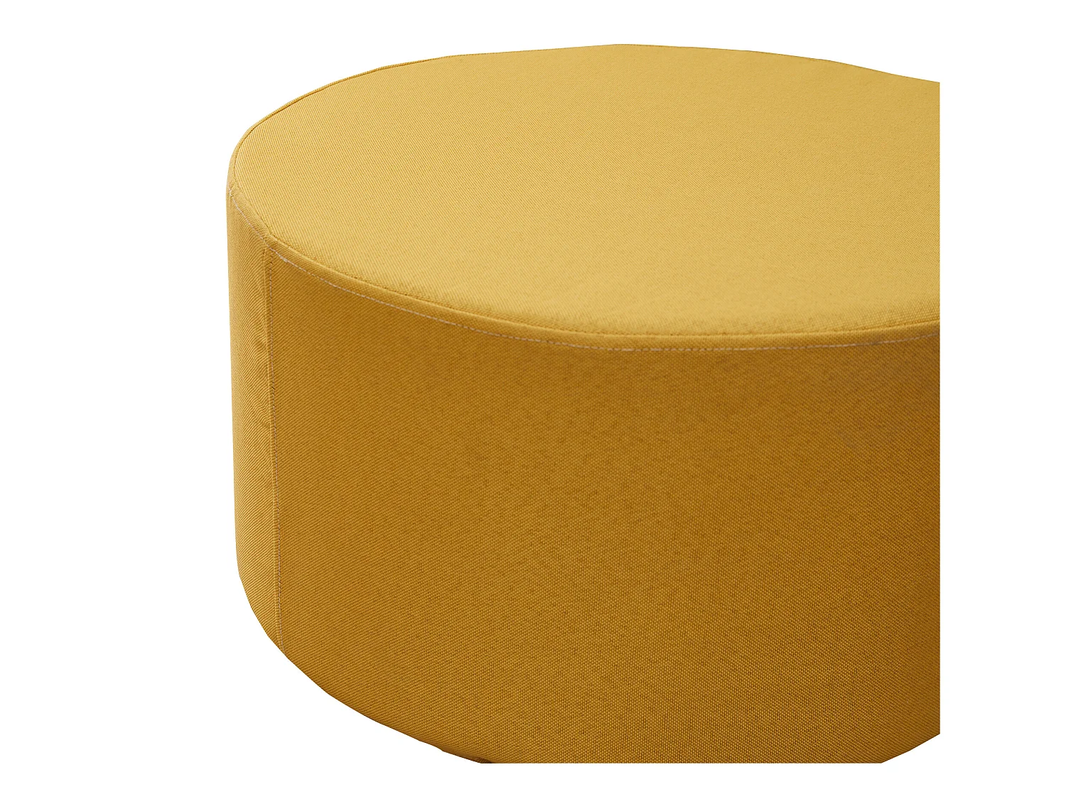 Sgabello Pouff Imbottito Legno Tessuto Giallo Moderno 25x45x45