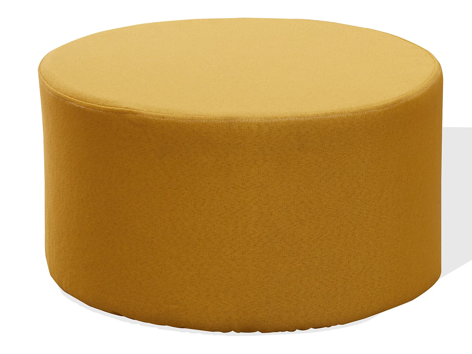 Pouf Tabouret Repose-pieds Rembourrée Bois Tissu Jaune 25x45x45
