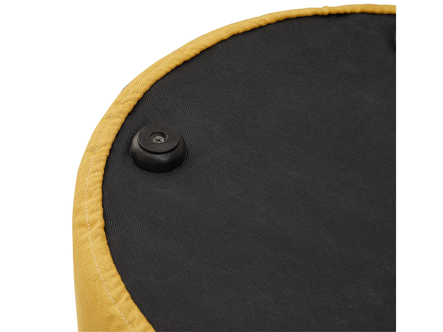 Pouf Tabouret Repose-pieds Rembourrée Bois Tissu Jaune 25x45x45