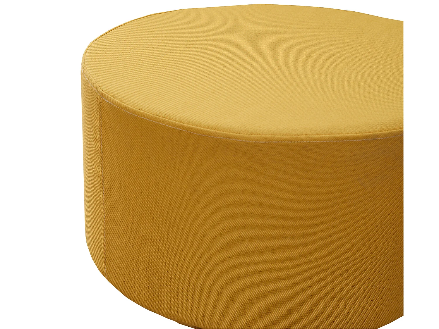 Pouf Tabouret Repose-pieds Rembourrée Bois Tissu Jaune 25x45x45
