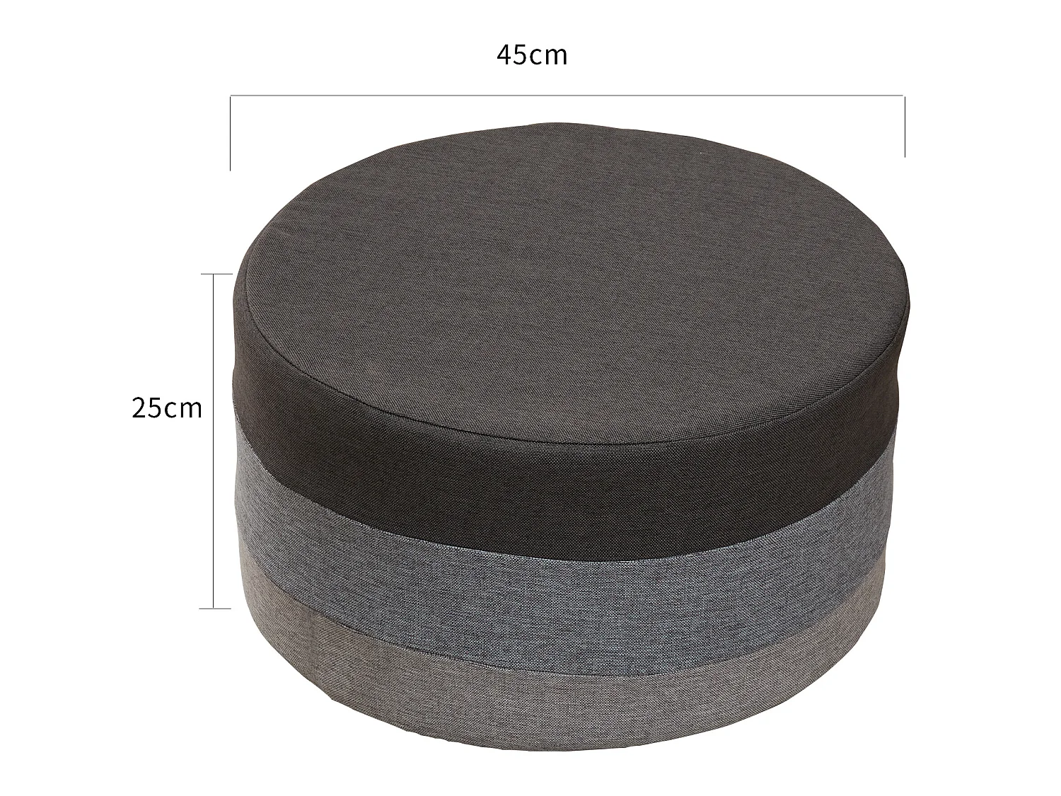 Pouf Repose-pieds Plat Tissu Mobilier Vintage 25x45x45