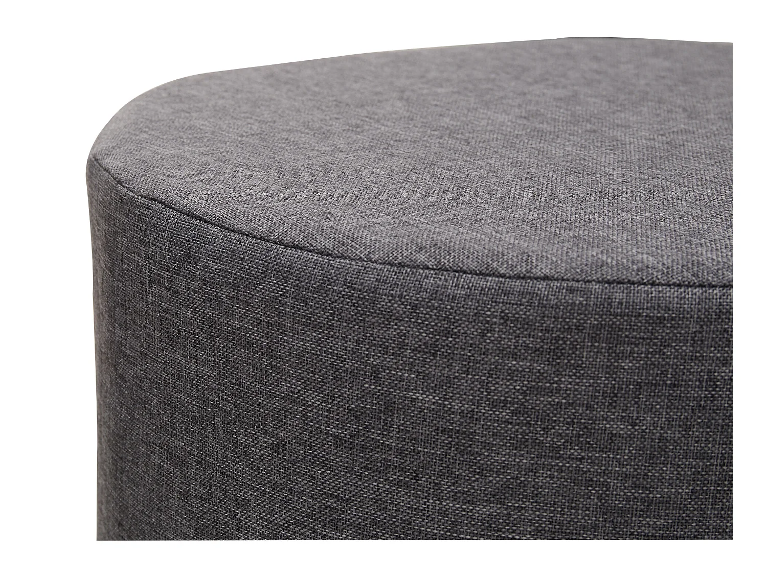 Poggiapiedi Pouf Imbottito Legno Tessuto Giallo Grigio 45x35x35