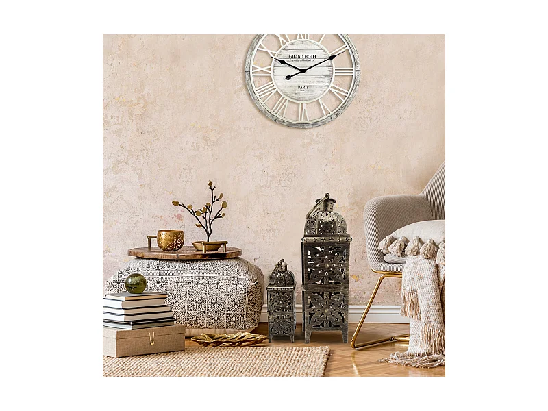 Lot De 2 Lanternes Marocaines Métal Doré Pour extérieur Et intérieur