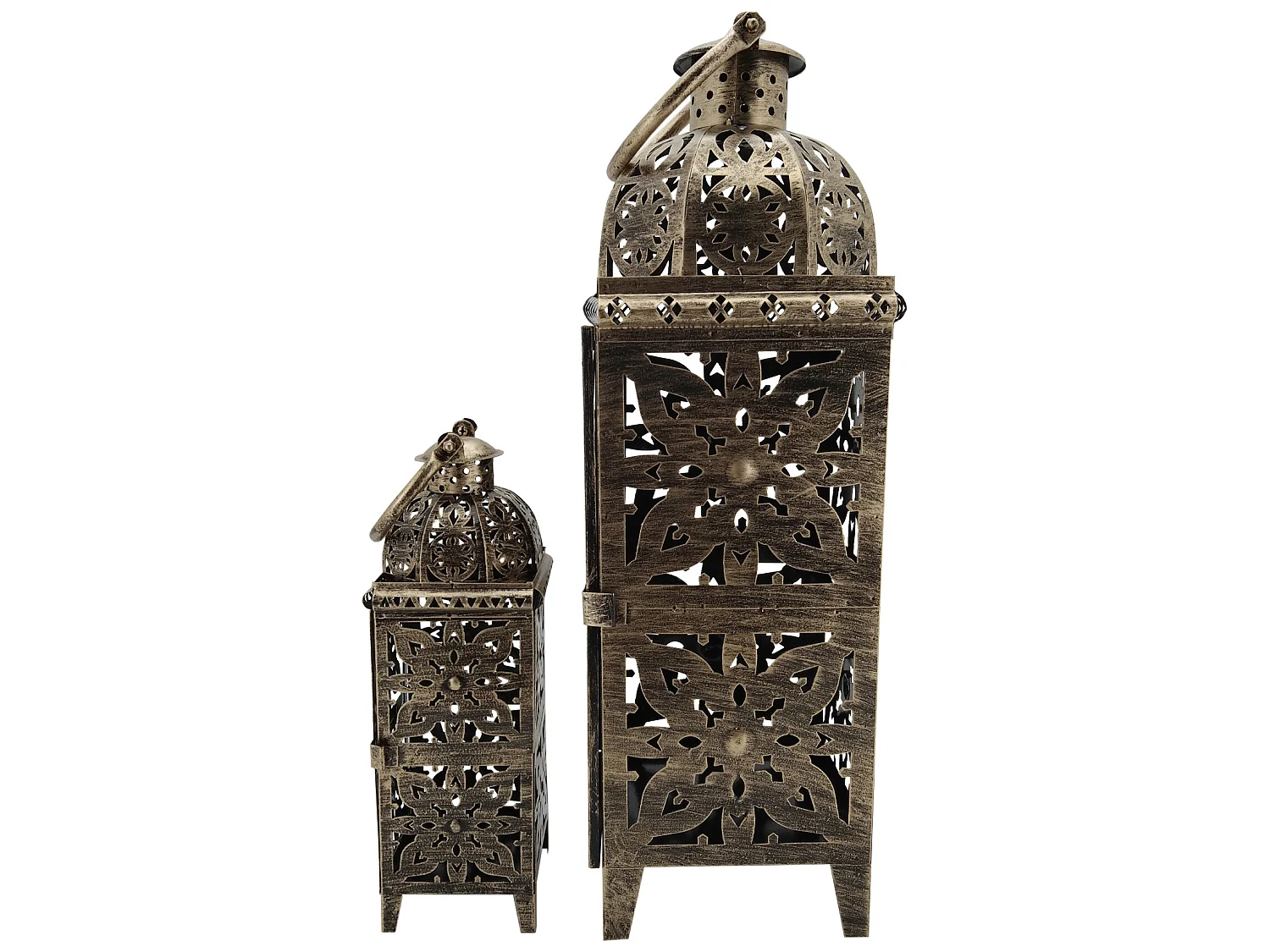 Lot De 2 Lanternes Marocaines Métal Doré Pour extérieur Et intérieur