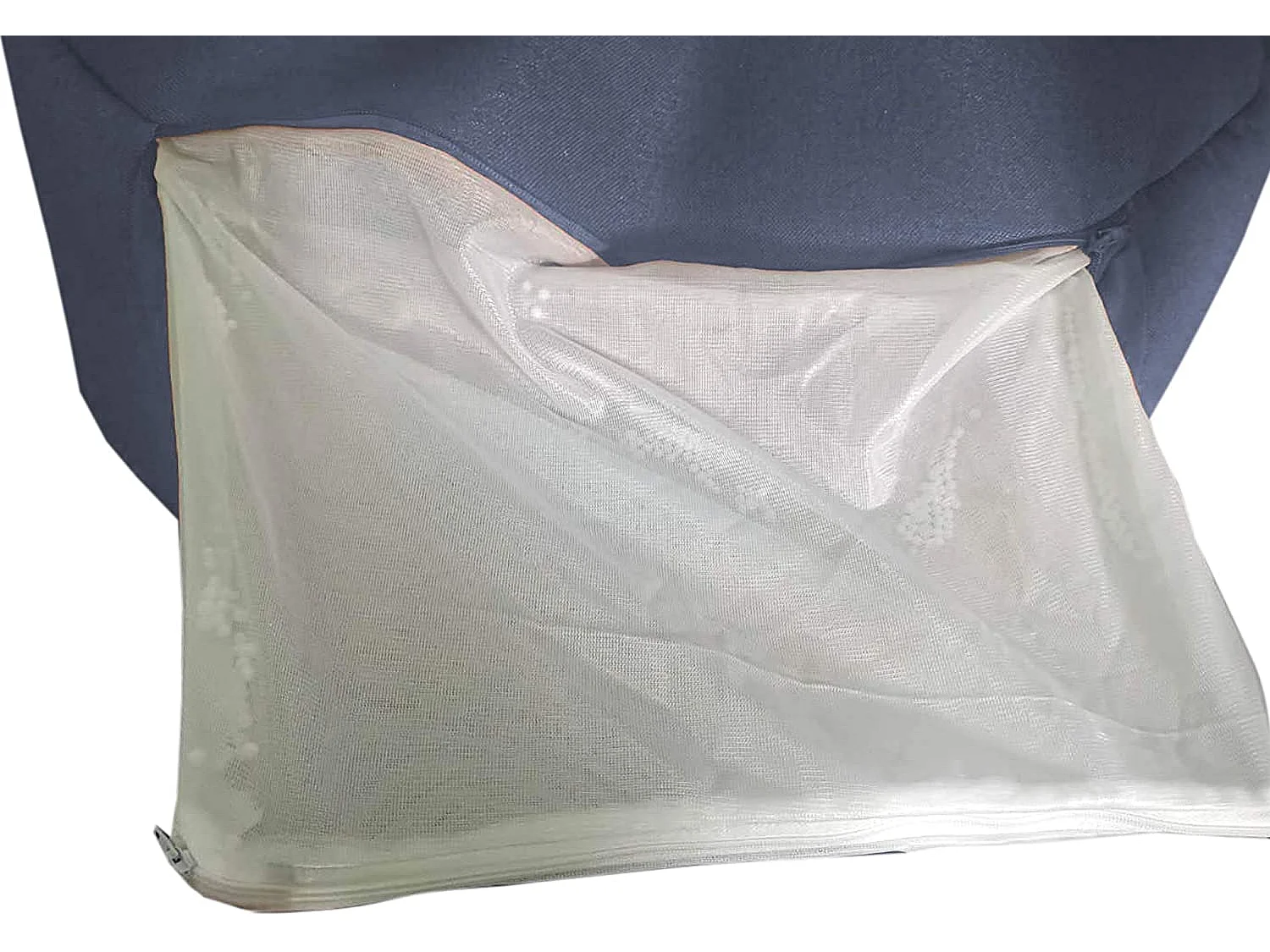 Housse Pouf Canapé Vide Bleu Polyester Fermeture Éclair 70x75x75