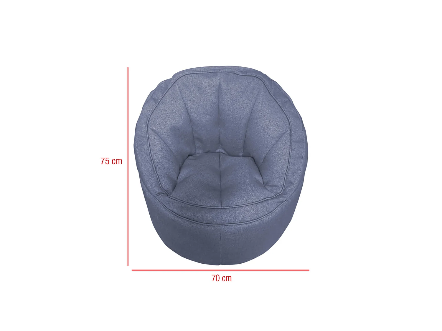 Housse Pouf Canapé Vide Bleu Polyester Fermeture Éclair 70x75x75