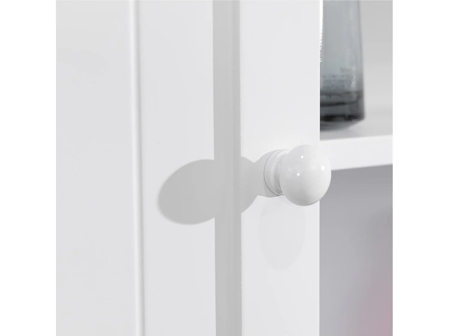 Armoire de salle de bain murale en Bois blanc 2 Portes et 1 étagère