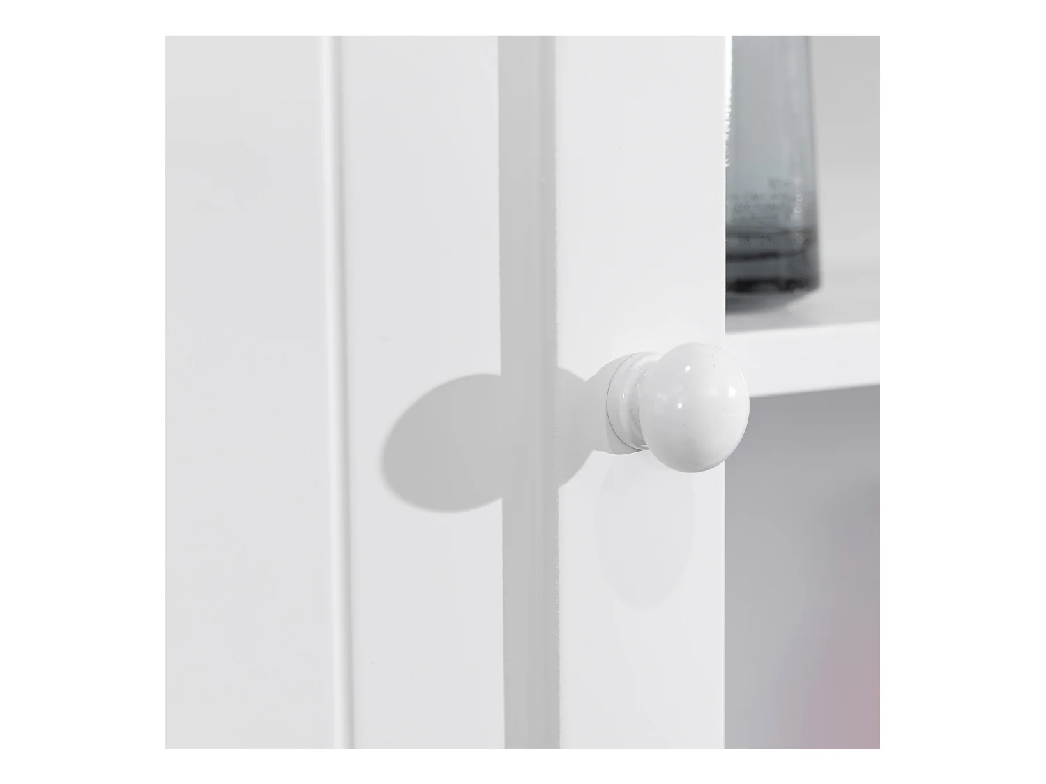 Armoire de salle de bain murale en Bois blanc 2 Portes et 1 étagère