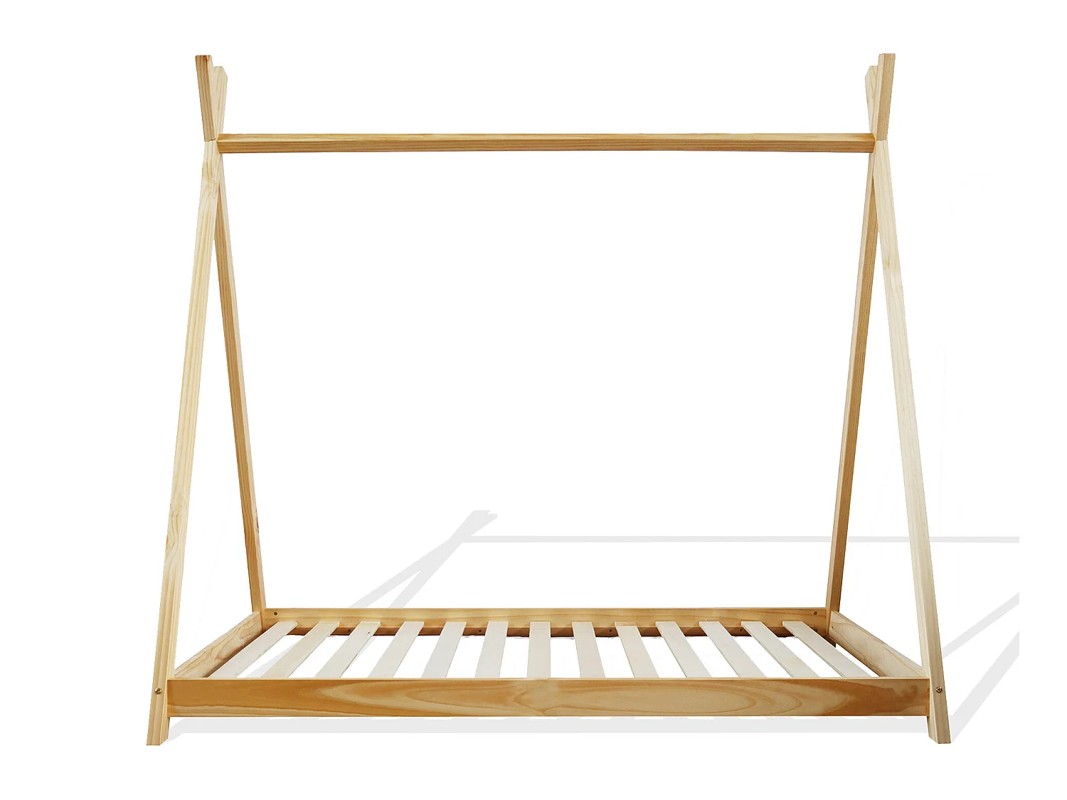 Struttura Letto Singolo per Bambini Tenda in Legno Naturale 80x160 Cameretta