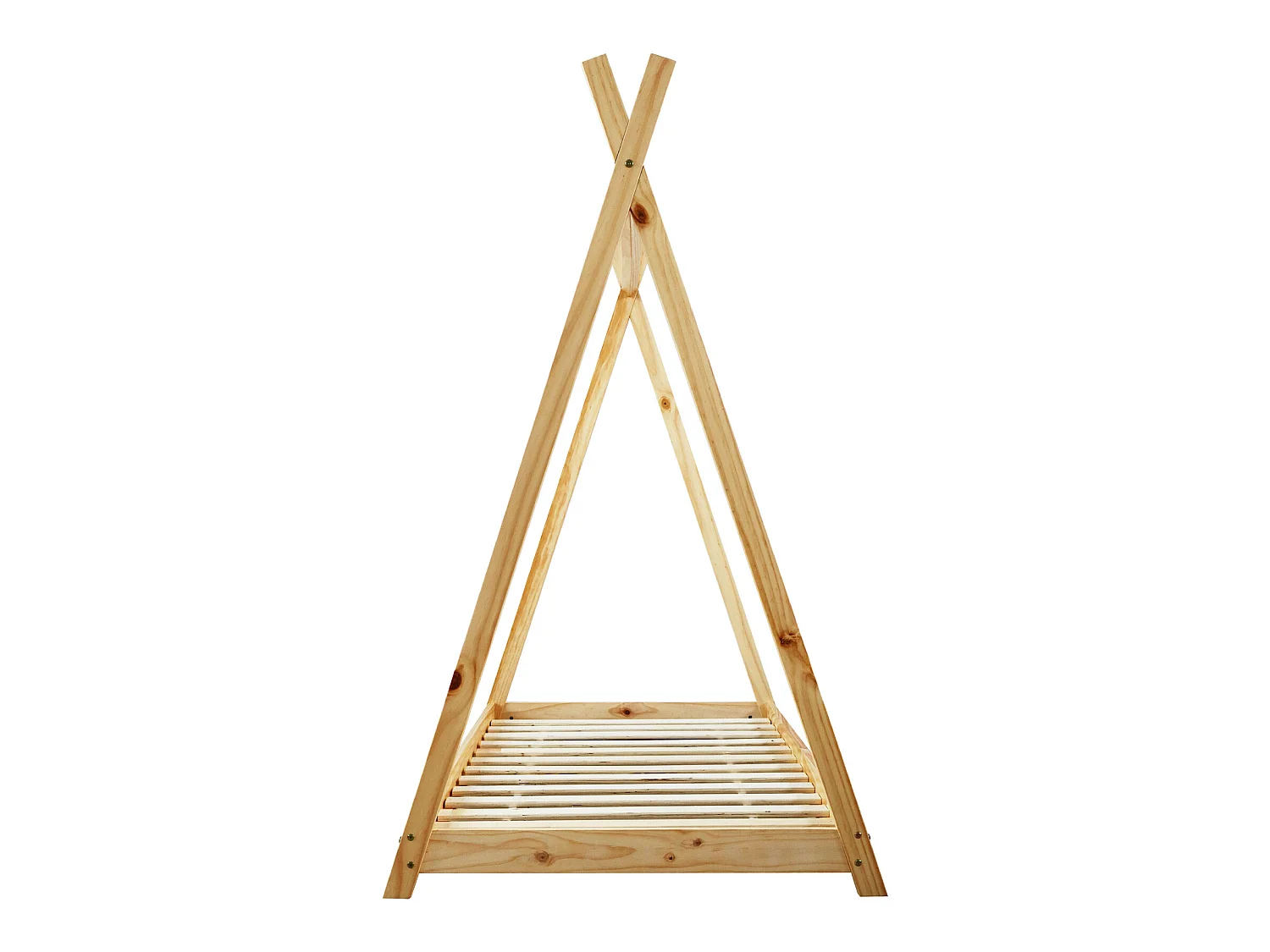 Struttura Letto Singolo per Bambini Tenda in Legno Naturale 80x160 Cameretta