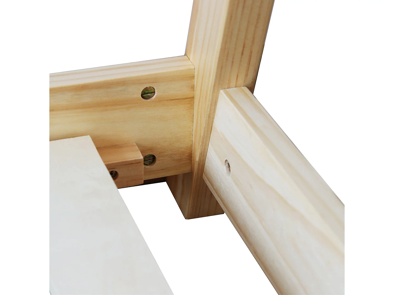 Estrutura Cama de criança Cortina de Madeira Natural 80x160 Quarto de criança