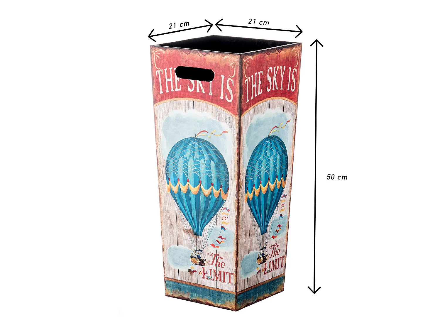 Portaombrello Ombrello Canvas Mdf Bianco Rosso Azzurro 50x21x21