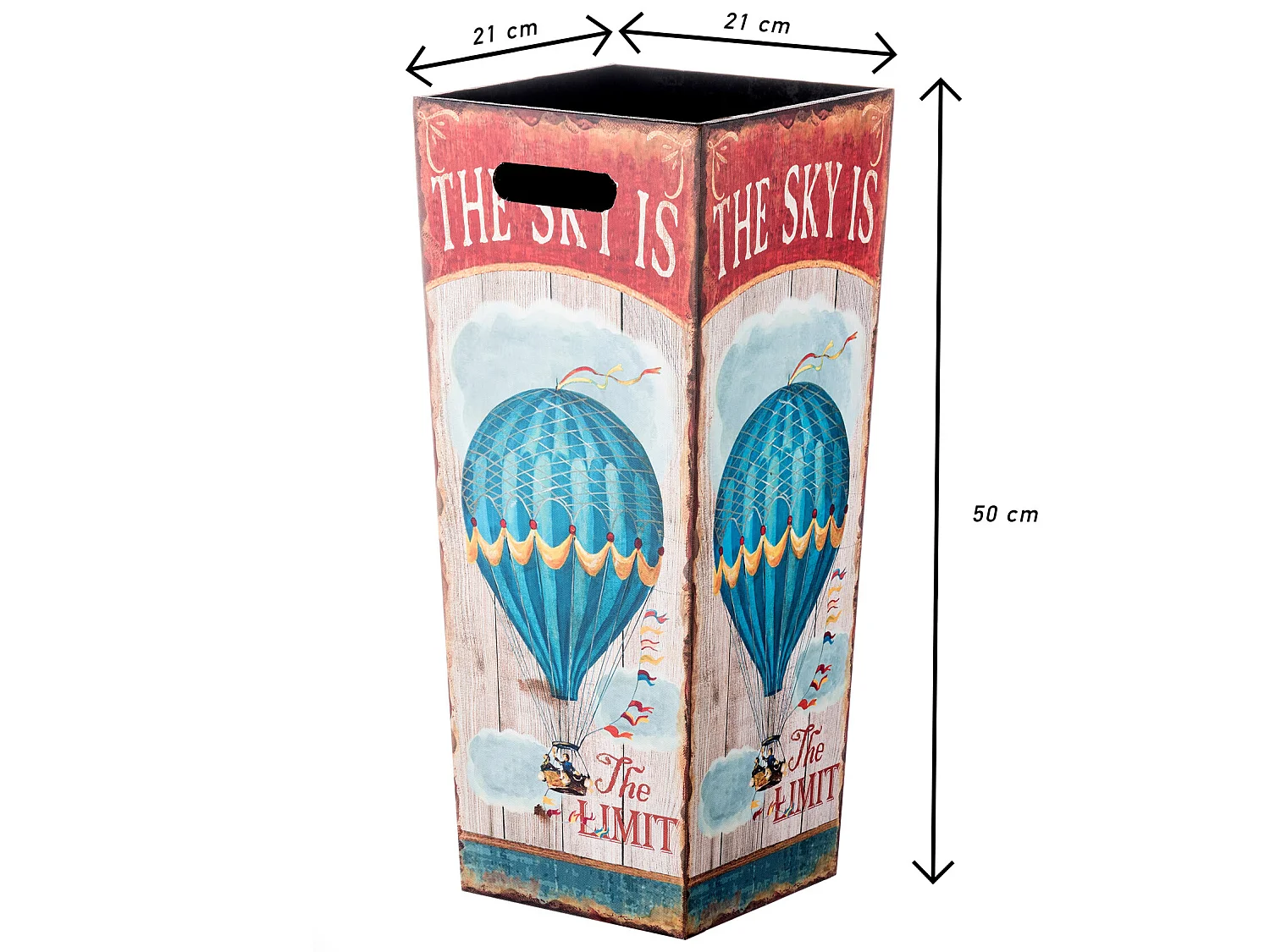 Portaombrello Ombrello Canvas Mdf Bianco Rosso Azzurro 50x21x21