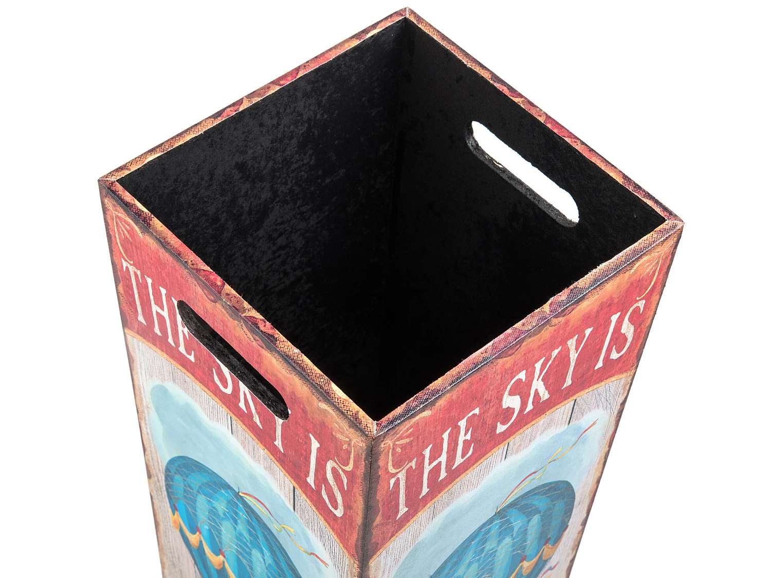 Portaombrello Ombrello Canvas Mdf Bianco Rosso Azzurro 50x21x21