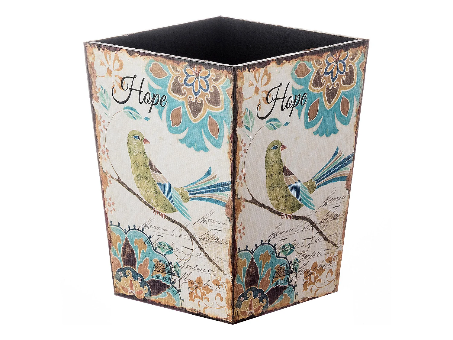 Cestino Gettacarte Pattumiera Bagno Mdf Canvas Bianco 26x20x20