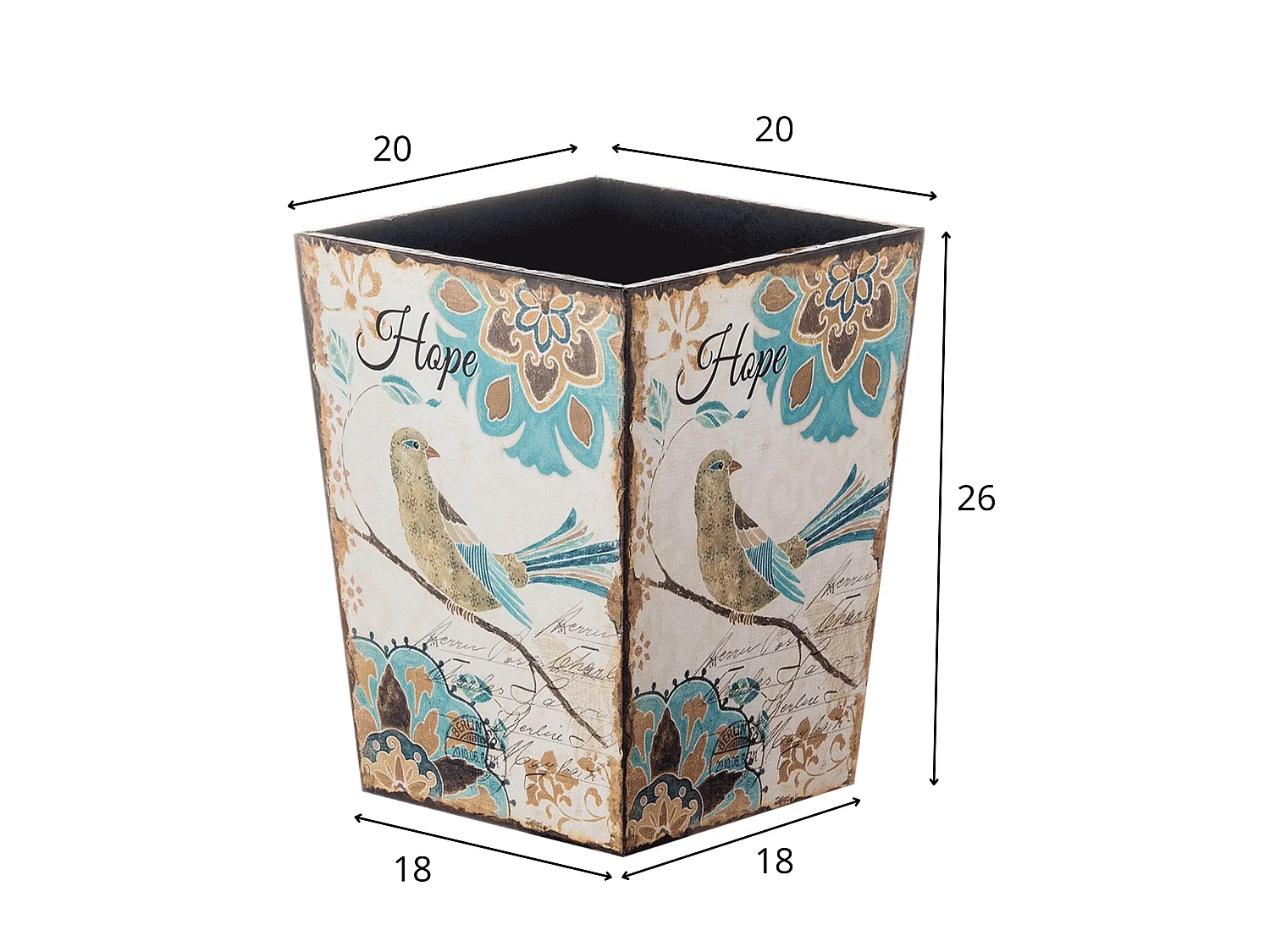 Cestino Gettacarte Pattumiera Bagno Mdf Canvas Bianco 26x20x20