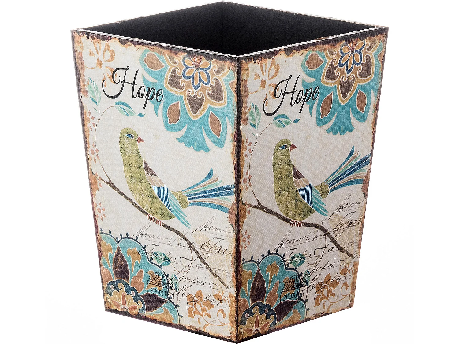 Cestino Gettacarte Pattumiera Bagno Mdf Canvas Bianco 26x20x20