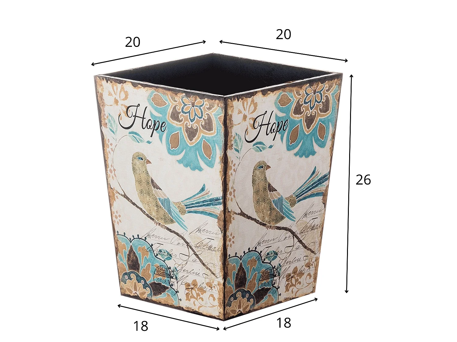 Cestino Gettacarte Pattumiera Bagno Mdf Canvas Bianco 26x20x20