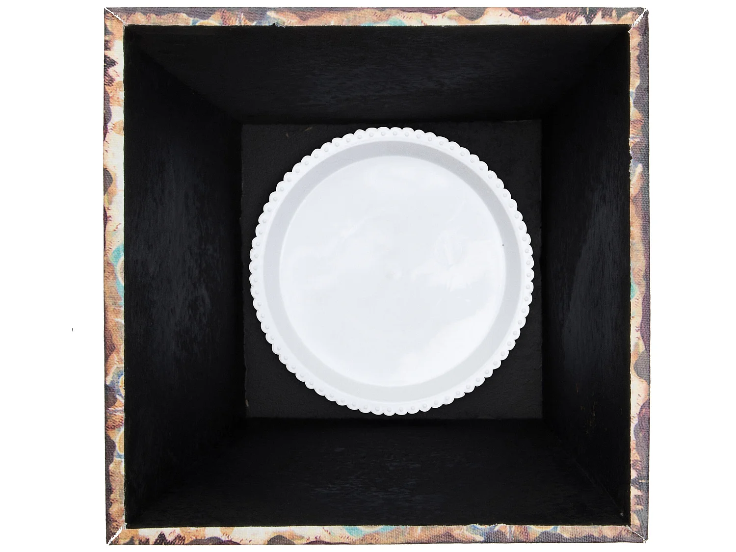 Cestino Gettacarte Pattumiera Bagno Mdf Canvas Bianco 26x20x20