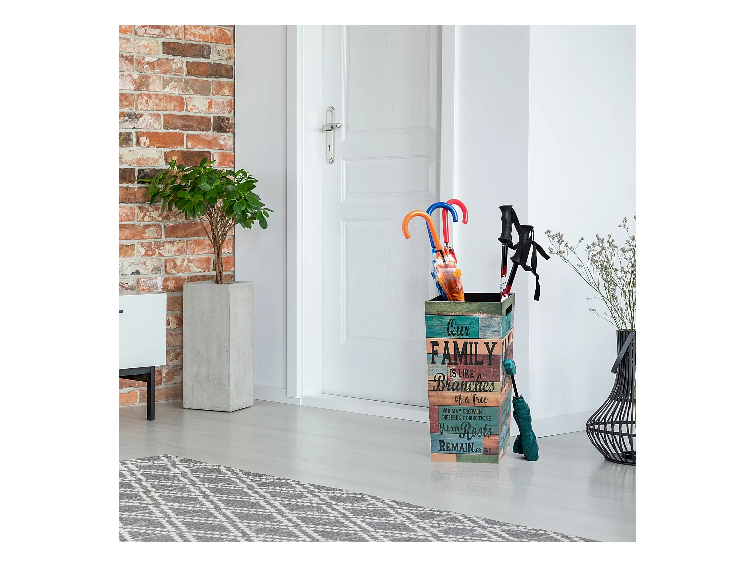 Porte-parapluies En Bois Coloré Mdf Design Vintage Pour L' Entrée