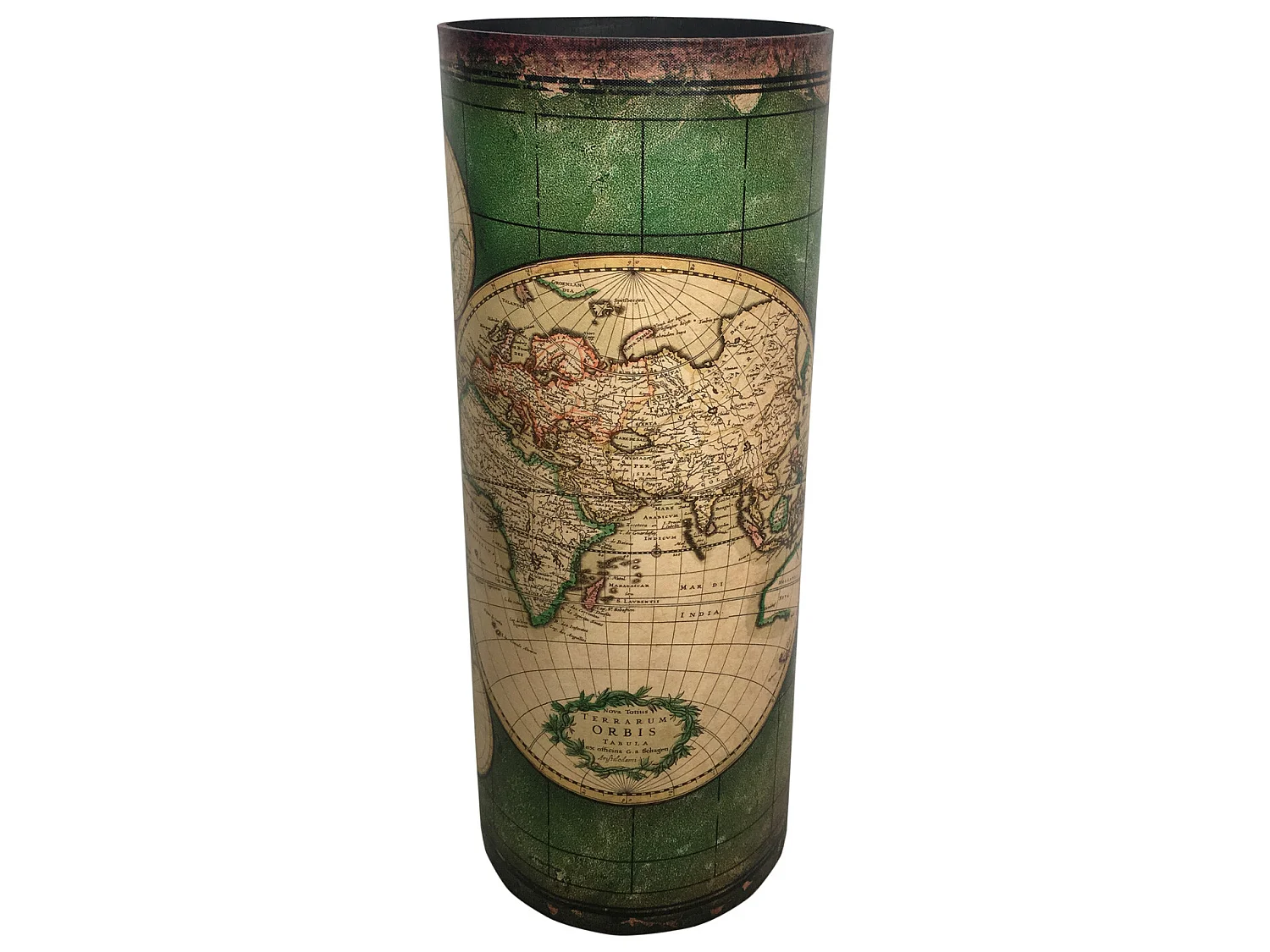 Stockage De Parapluie Vert Beige Mdf Canvas Retro 49,5x20x20