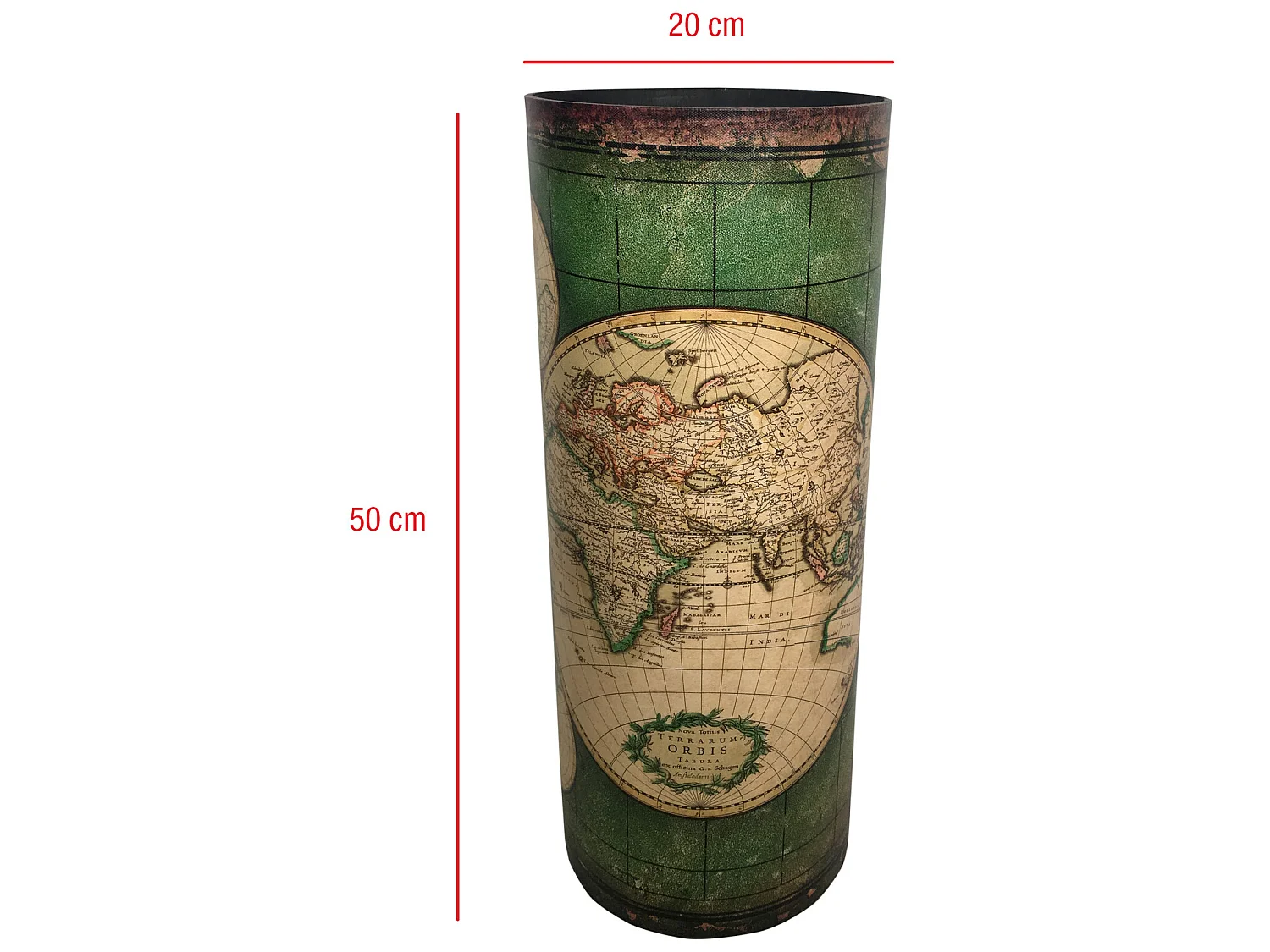 Stockage De Parapluie Vert Beige Mdf Canvas Retro 49,5x20x20