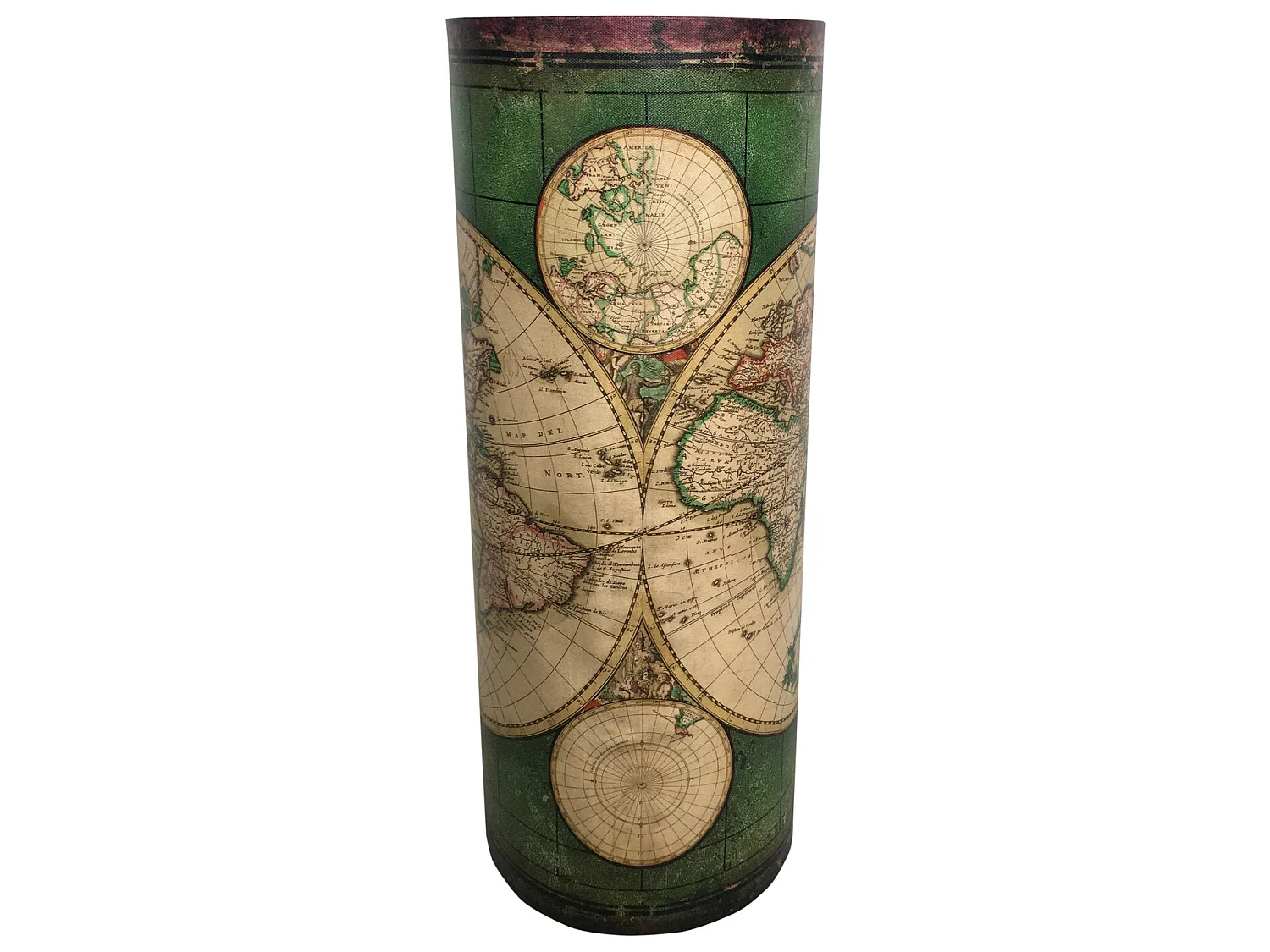 Stockage De Parapluie Vert Beige Mdf Canvas Retro 49,5x20x20