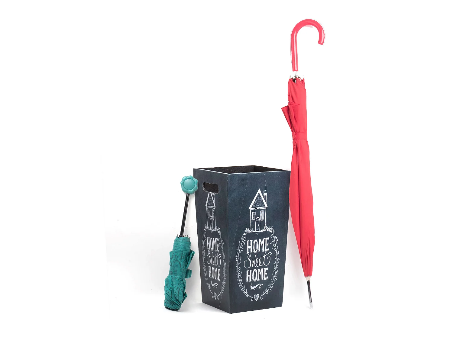 Portaombrello Grigio Scuro Mdf Canvas Retro Manici 37x20x20