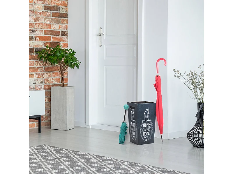 Portaombrello Grigio Scuro Mdf Canvas Retro Manici 37x20x20