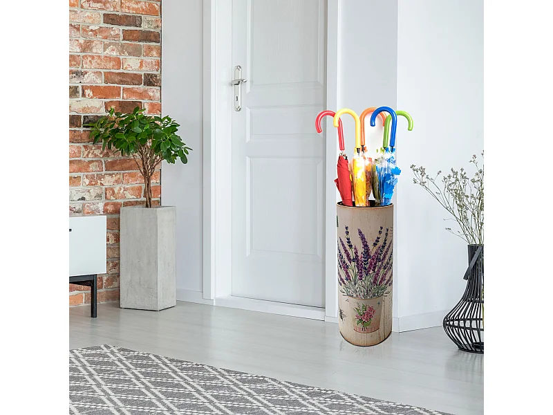 Porta Ombrelli Portaombrello Mdf Canvas Beige Shabby 50x20x20