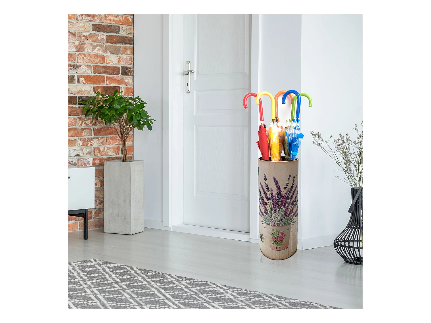 Paragüero Porta Paragüero Mdf Canvas Beige Shabby 50x20x20