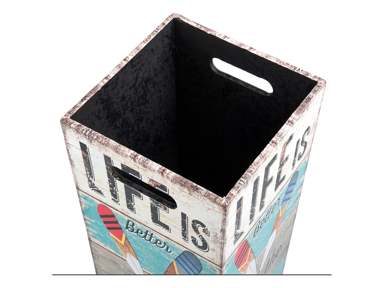 Porta Ombrello Ombrelli Canvas Legno Grigio Celeste 50x21x21