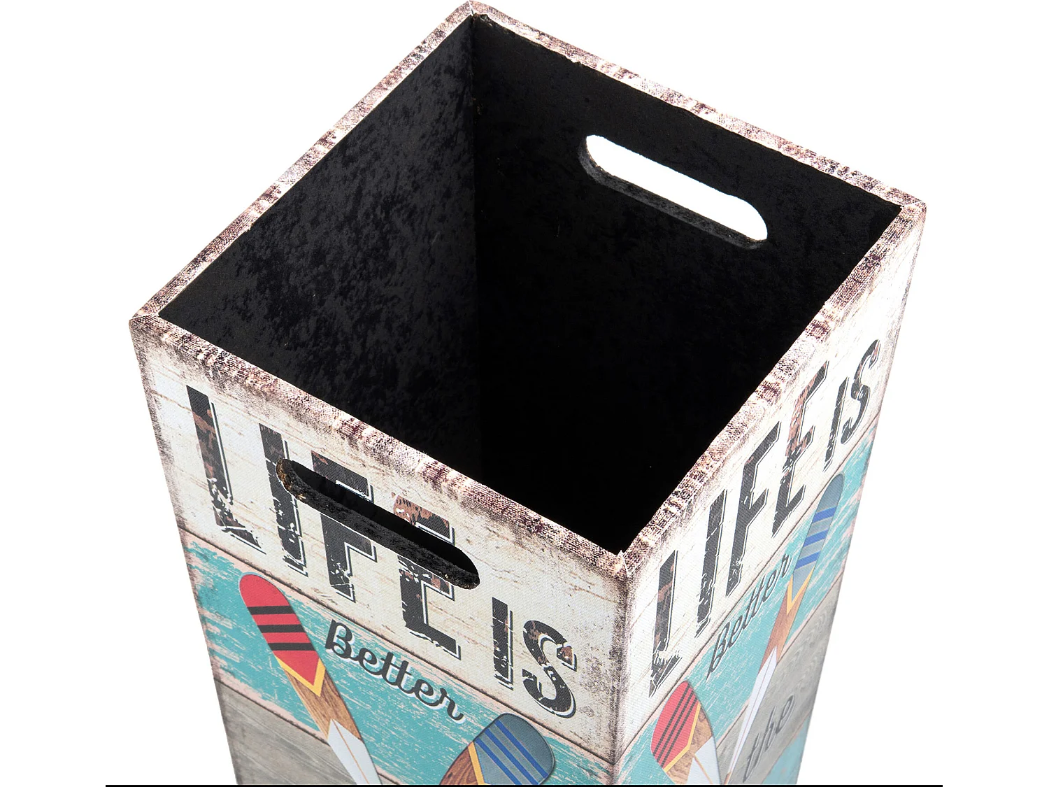 Porta Ombrello Ombrelli Canvas Legno Grigio Celeste 50x21x21