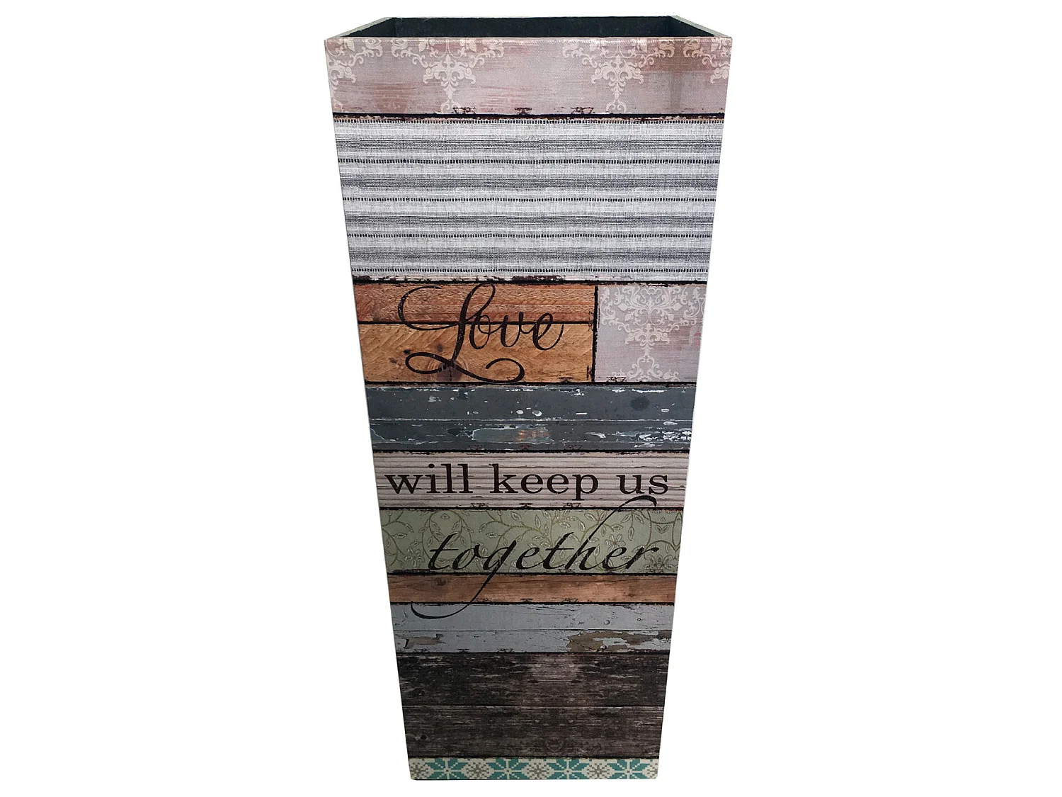 Suporte de Guarda-chuva quadrado Lona Castanha Mdf Bege Entrada 50x20x20