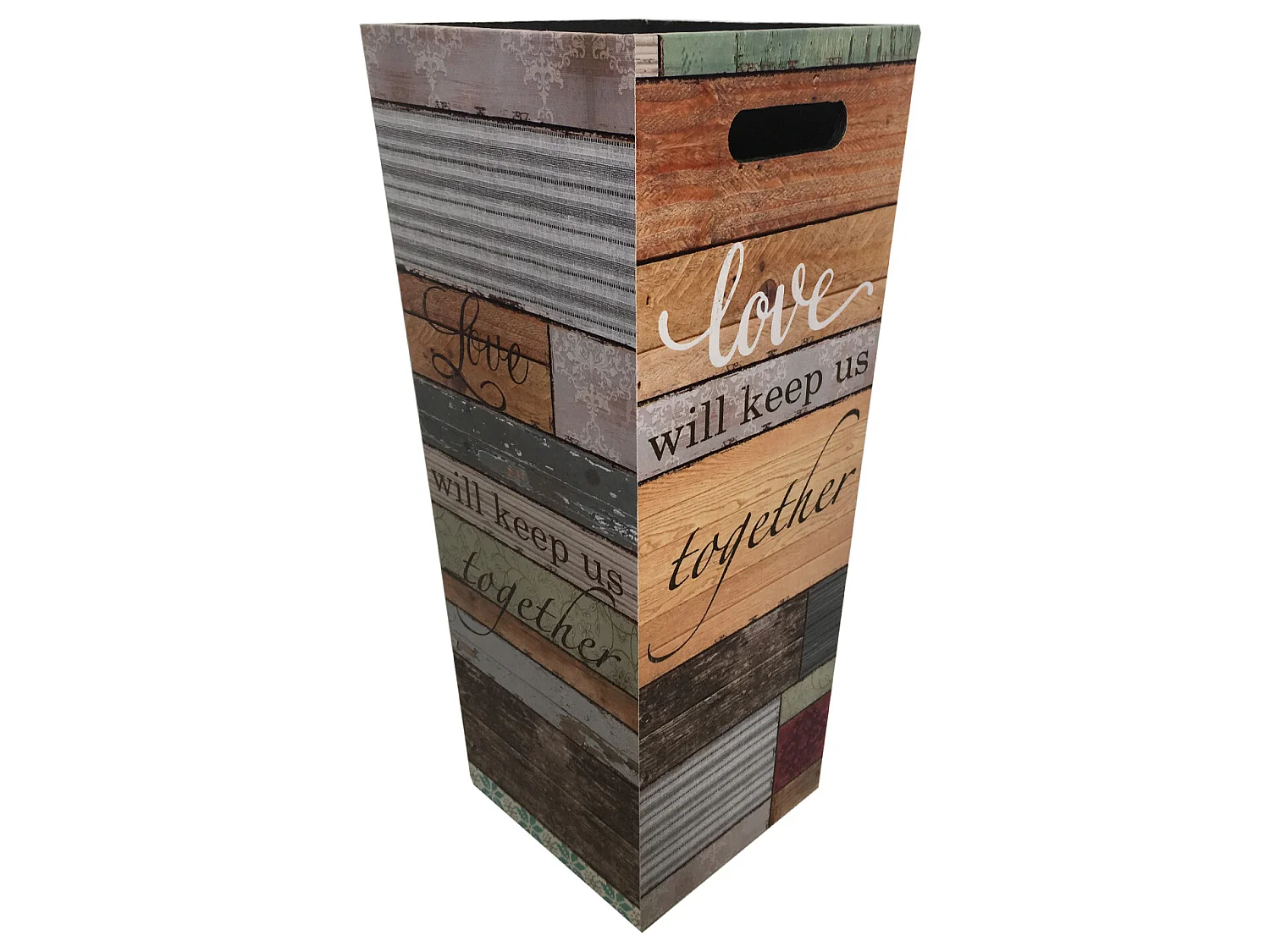 Suporte de Guarda-chuva quadrado Lona Castanha Mdf Bege Entrada 50x20x20