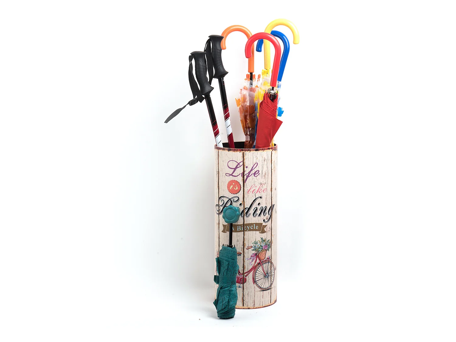 Portaombrelli Porta Ombrelli Canvas Beige Tondo Retro 49x20x20