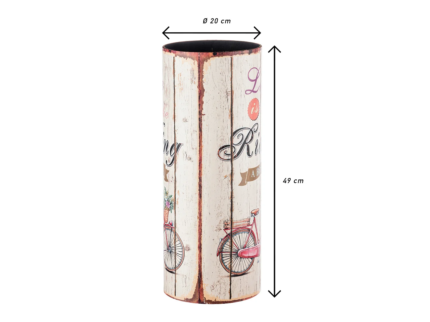 Portaombrelli Porta Ombrelli Canvas Beige Tondo Retro 49x20x20